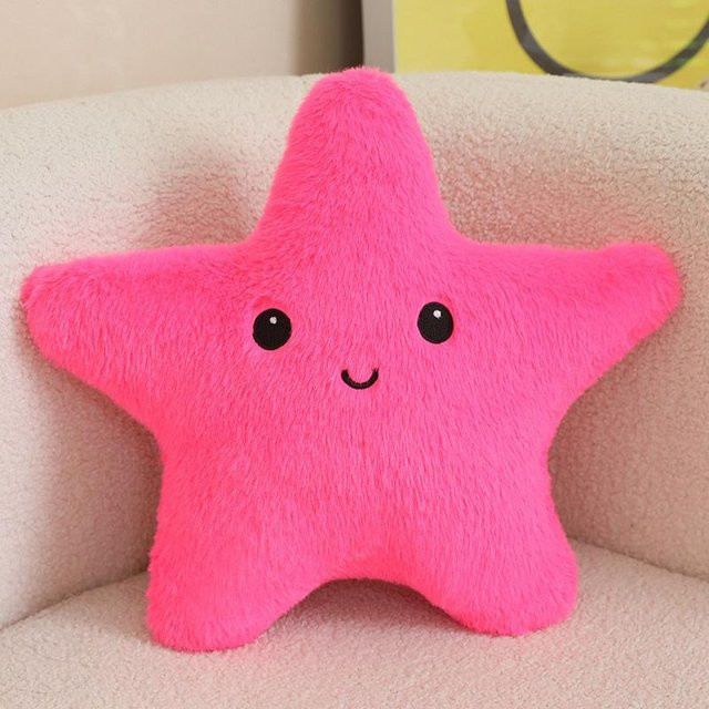 Buntes Seestern Plüschkissen von Yiran Health & Beauty in Pink und Mehrfarbig, Durchmesser: 35 bis 40 cm - Bild 1