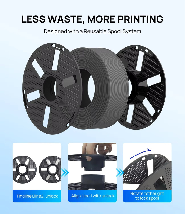JAYO 20 Rollen 3D-Druckerfilament Set aus PETG, PLA und PLA Plus mit 1,75 mm Durchmesser in Schwarz, Weiß und Grau - Bild 6