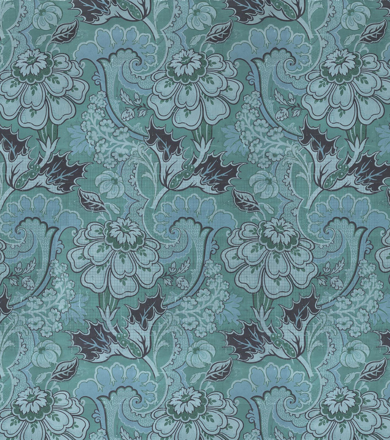 NLXL Mural Big Pattern Paola Wandtattoo in Blau und Grün mit botanischem und floralem Design im Vintage-Stil - Bild 1