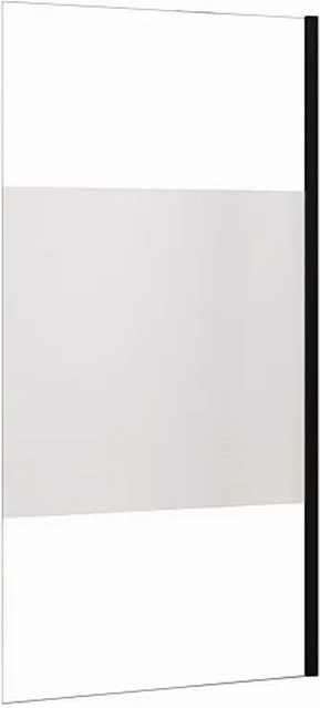 Duschparadies Walk In Duschabtrennung mit Seitenwand in Schwarz, B: 140 cm, H: 200 cm, 8mm Nano Glas satiniert mit Streifen - Bild 1