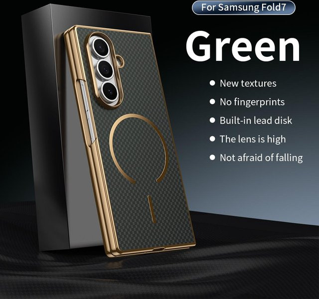 Samsung Galaxy Z Fold 7 6 5 4 3 Kevlar-Textur Magnetische Handyhülle mit Anti-Drop und Anti-Fingerabdruck-Schutz - Bild 1