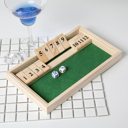 Fashnics Shut the Box, Würfelbrettspiel, Holz, ab 14 Jahren