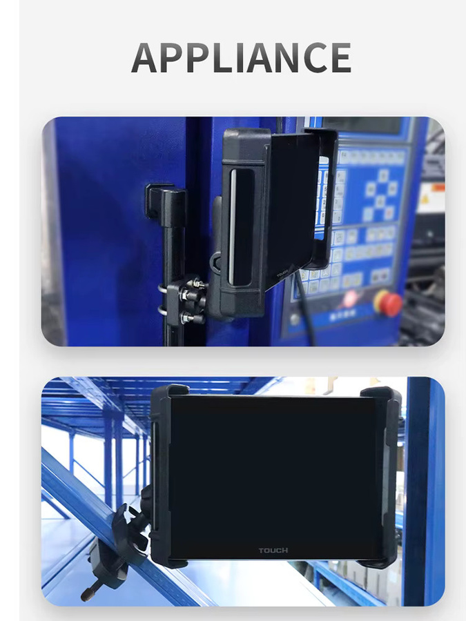 VINmounts Industrielle Tablet-Halterung in Schwarz, verstellbare Hochleistungsklemme für Tablets bis 260 x 161 mm, universeller Ständer mit 30 mm Klemmbreite - Bild 4