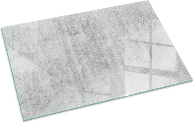 Tulup Glasbodenplatte für Kaminöfen in Grau mit Rohbetonstruktur, B/T: 100 x 70 cm - Bild 1