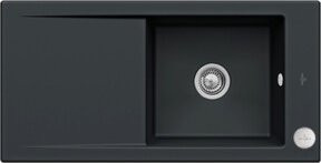 Villeroy & Boch Spüle Timeline 60 Flat bündig aus Keramik in Pure Black mit Ablagegarnitur und Exzenter, Breite: 60 cm - Bild 1