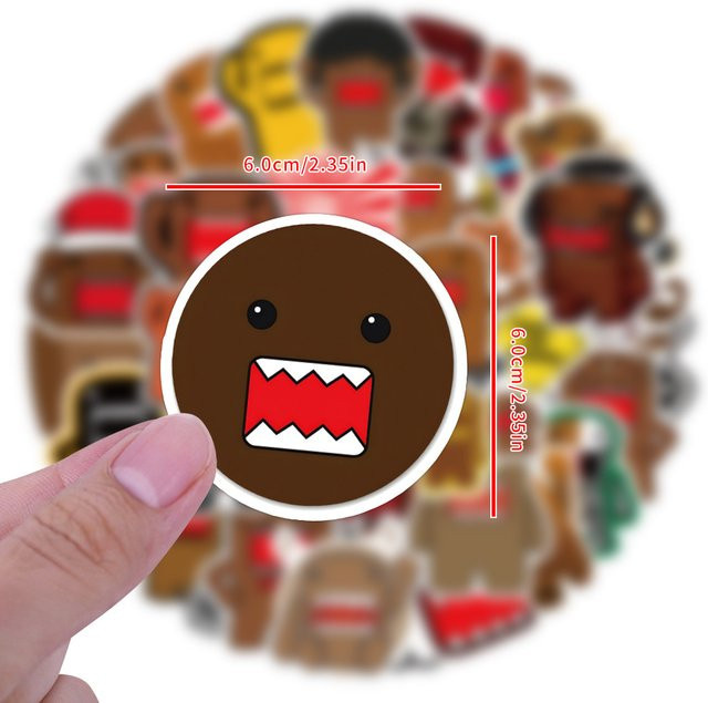 GOGOTU Domo Kun Aufkleber, Domo JDM Style Graffiti-Sticker, 50-teiliges Set, Bunt / Mehrfarbig - Bild 1