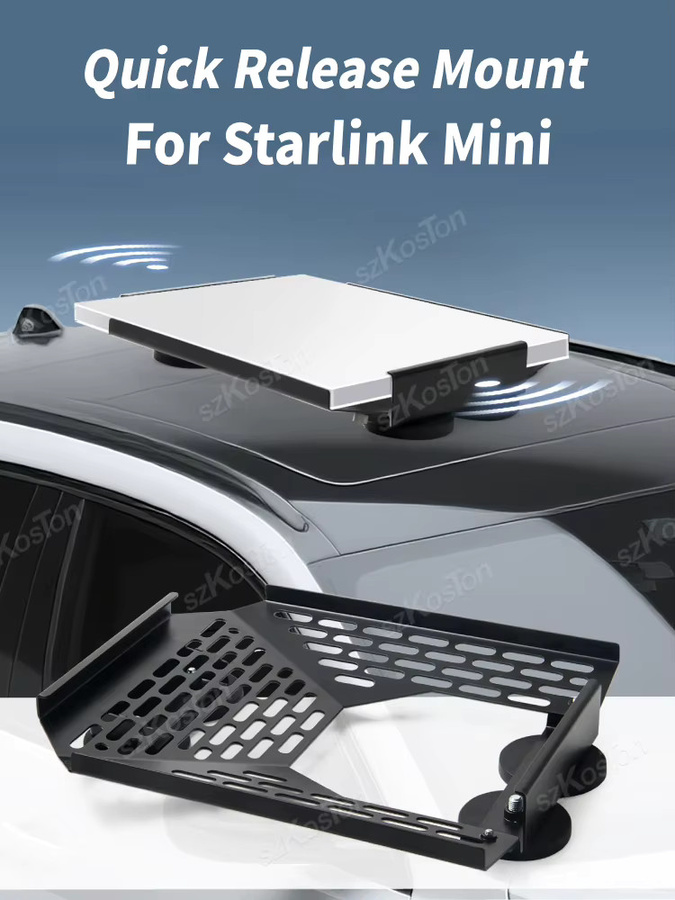SZKOSTON Schnellverschluss-Dachhalterung für Starlink Mini, magnetisches flaches Montageset in Schwarz, Zubehör für Auto, Wohnmobil, SUV und Boot - Bild 7