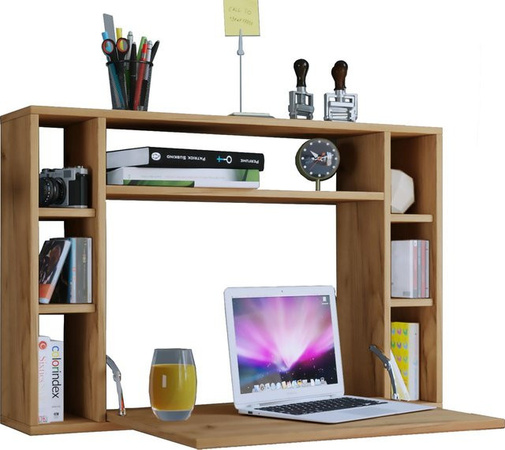 VCM Wandschreibtisch Wandila als Klapptisch für das Home Office in Honig-Eiche, B: 90 cm, H: 60 cm, T: 20 cm