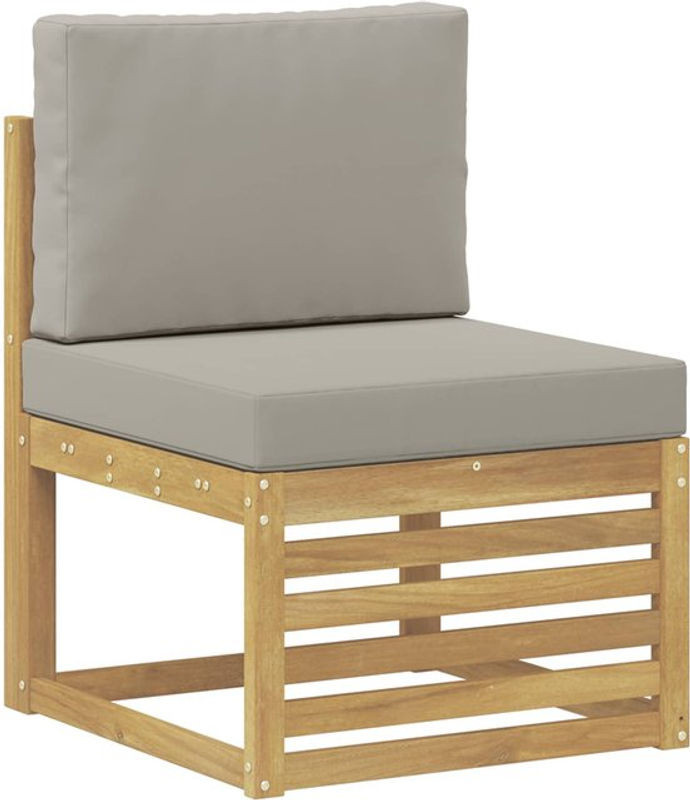 vidaXL Outdoor Mittelsofa aus Massivholz Akazie in Weiß - Bild 1