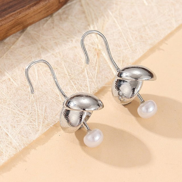 Blumenohrringe Silber, Perle, Damen - Bild 1