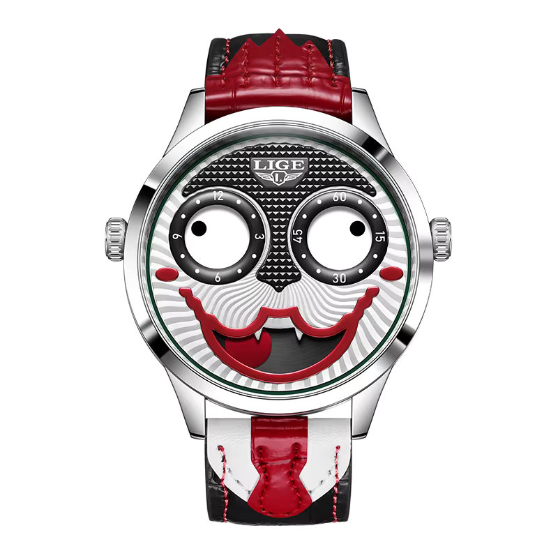 LIGE Armbanduhr Quarz, Leder, Grün, Herren - Bild 4