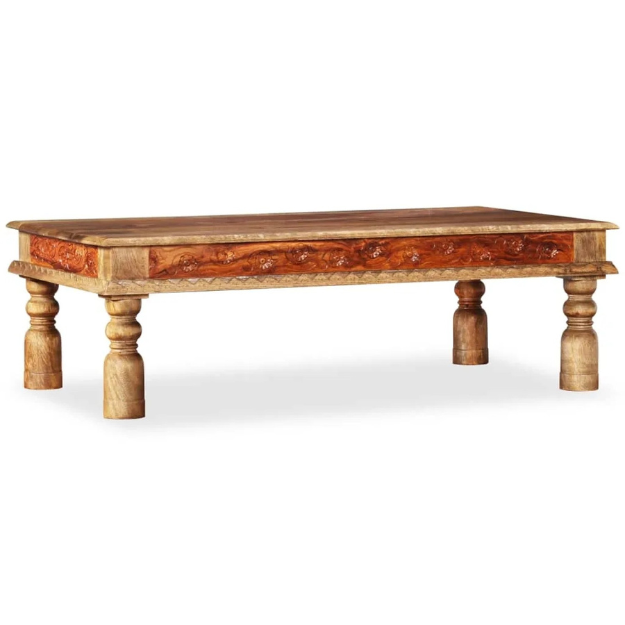 vidaXL Couchtisch aus Massivholz Mango und Akazie in Braun, B/T/H: 110 x 60 x 38 cm - Bild 2