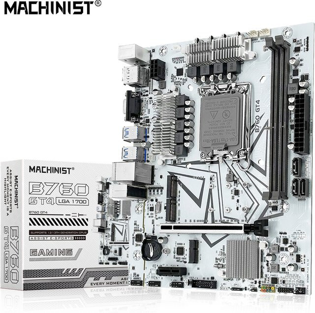 MACHINIST B760 GT4 DDR4 Motherboard LGA 1700 für Intel Core i3/i5/i7/i9 12. und 13. Generation Prozessoren mit Dual Channel Speicher - Bild 1