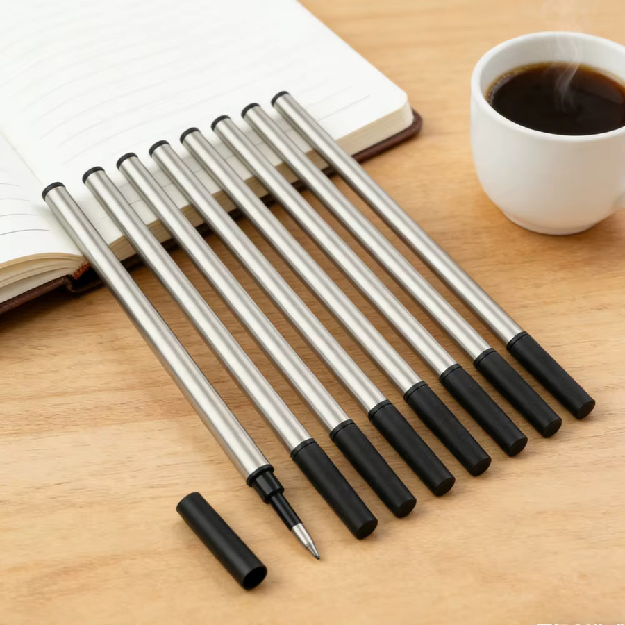 Joy Corner Gelstifte Set mit 0,7 mm feiner Spitze, 10 Stück, schwarze Tinte, silbernes Gehäuse - Bild 2