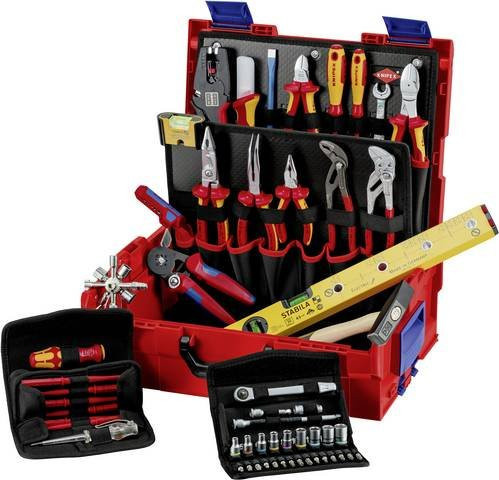 Knipex L-Boxx Elektro Werkzeugkoffer bestückt 65-teilig, Rot, B: 44,2 cm, T: 35,7 cm, H: 15,1 cm - Bild 1