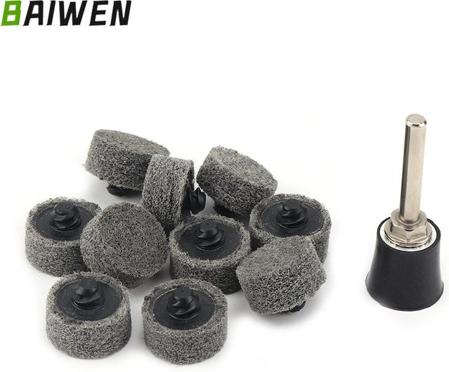SI FANG 11er Set Polierpads aus Nylonfaser, 1 Zoll Schleifscheiben für Metall und Marmor, Grau - Bild 1