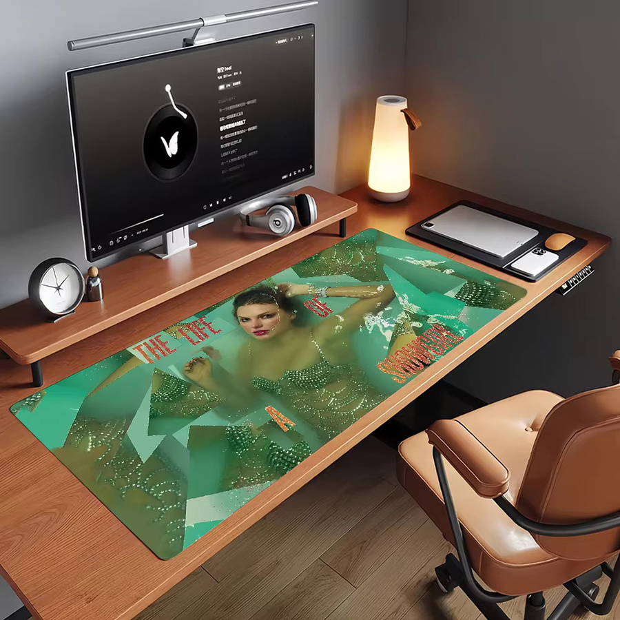 S-SwiftES Showgirl Mauspad XXL Schreibtischunterlage aus Gummi mit rutschfester Oberfläche und verriegelbarem Rand für PC und Laptop - Bild 5