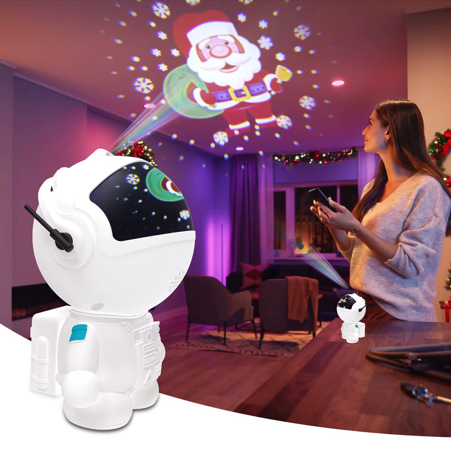 Leclstar Astronaut Galaxy Projektor mit 12/20 HD-Mustern als LED Sternenhimmel Nachtlicht in Weiß - Bild 3