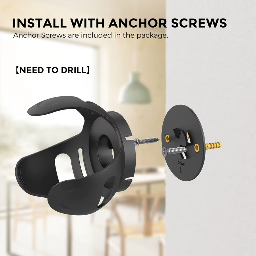 VODOOL Wandhalterung aus Kunststoff für Amazon Echo Dot 5 und 4 in Schwarz mit Kabelmanagement - Bild 3