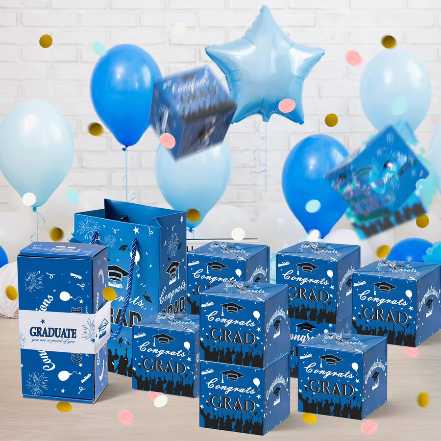 Shunmaii DIY Explosionsgeschenkbox zum Basteln, Faltbare Pop-Out-Bounce-Geschenkbox aus Papier für besondere Anlässe, erhältlich in Rot und Blau - Bild 3