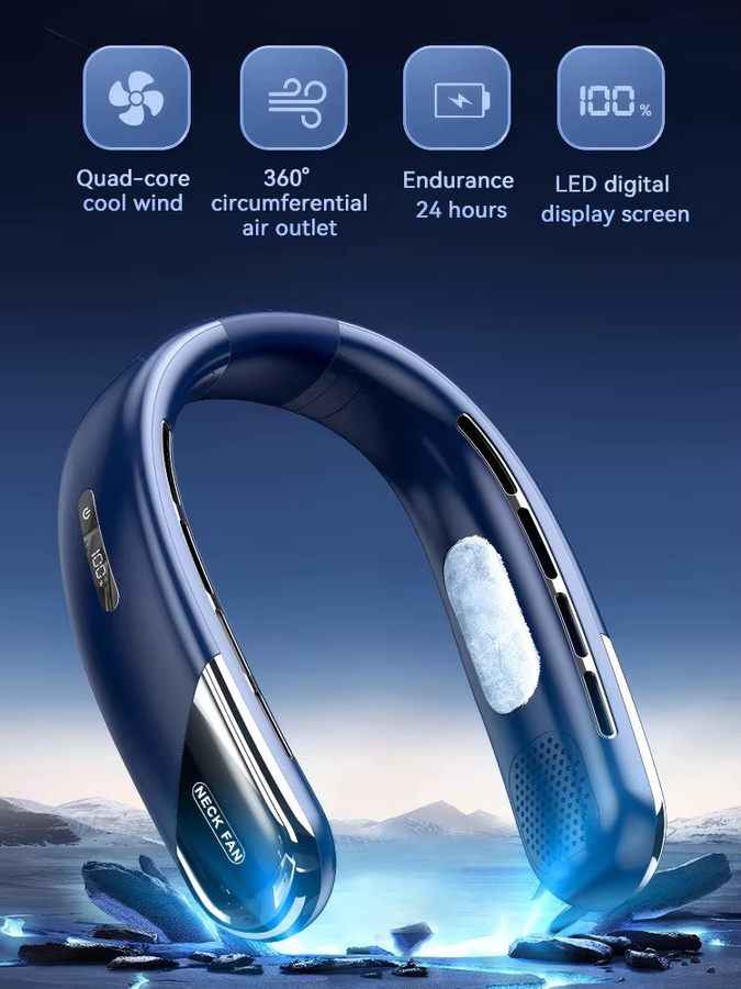 Lenovo Nackenventilator grau, tragbarer blattloser Mini-Kühlventilator mit USB-Wiederaufladung und leiser Funktion - Bild 7