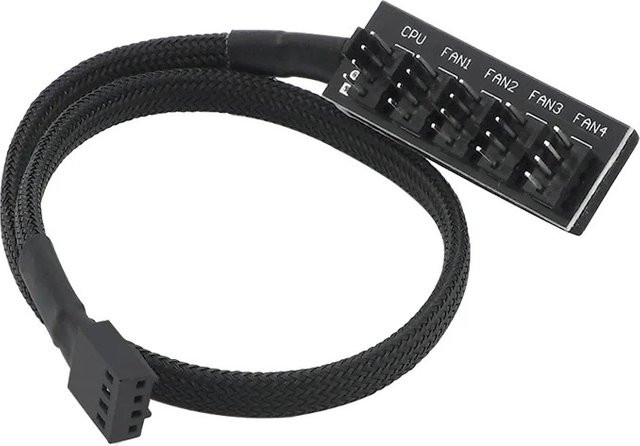 OUYUANSU 4-Pin PWM PC Lüfter Hub 5-Wege-Splitter für Gehäuse und Motherboard, Schwarz - Bild 1