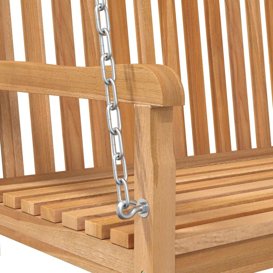 vidaXL Hollywoodschaukel aus lackiertem Teakholz in Braun, B/T/H: 114 x 60 x 64 cm - Bild 3