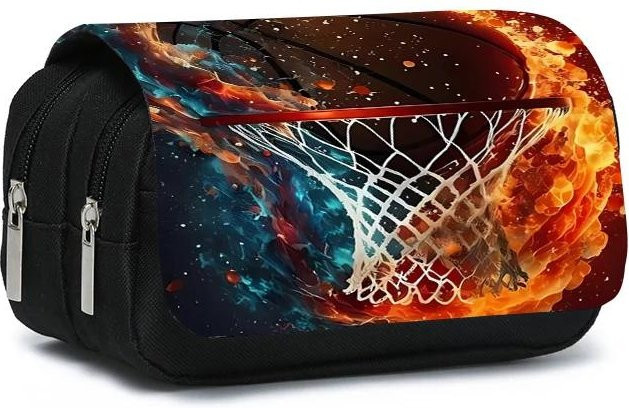 Fancy Style Studio Basketball Federmäppchen für Kinder, doppelschichtiges Klapp-Stifteetui in Multicolour - Bild 1