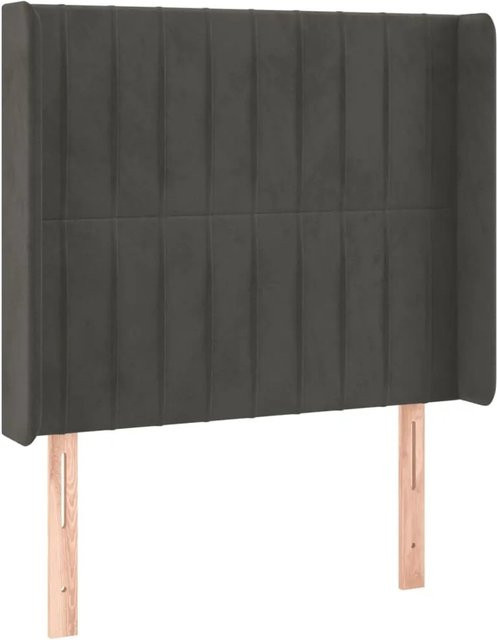 vidaXL LED Kopfteil aus Samt in Dunkelgrau mit USB-Ladeport und integrierter Beleuchtung, B/T/H: 83 x 16 x 118/128 cm - Bild 1