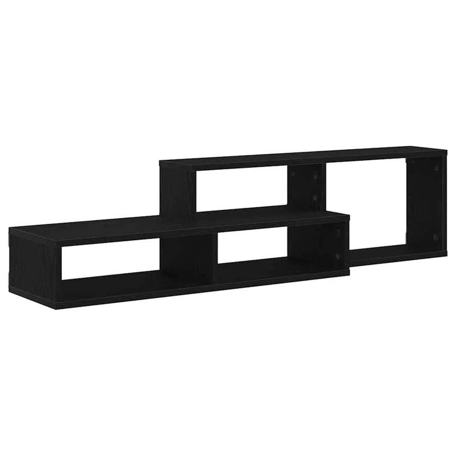 vidaXL Wand-TV-Stand aus Holzwerkstoff in Eiche und Schwarz, B/T/H: 120 x 25 x 28,5 cm - Bild 2