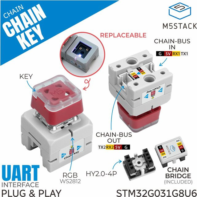 M5Stack Mechanischer Schlüsselknopf mit Kette STM32G031 - Bild 1