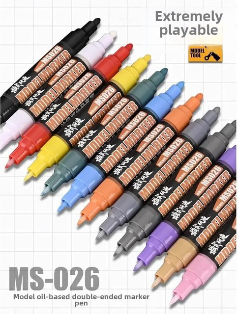 MDWD Marker auf Ölbasis Pink Doppelköpfiger Markierungsstift für Modellbau und Hobby-DIY - Bild 1