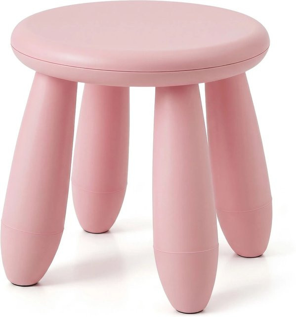 Relaxdays Kindersitzhocker aus Kunststoff in Pink, kippsicher und formstabil, Höhe: 26 cm, Durchmesser: 28 cm - Bild 1