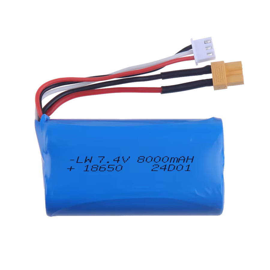 HUINA Li-Ion Akku 7,4 V 8000 mAh mit XT30 Stecker und USB-C für RC Spielzeug Autos 580 550 582 583 1580 1583 Blau - Bild 2