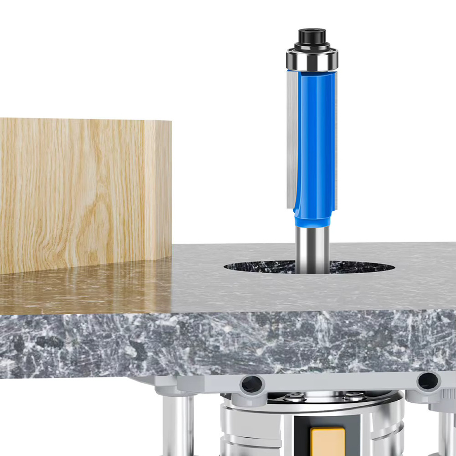 JGZUI TCT-Doppelkantenfräser für Holz in Blau, 6mm 1/4-Zoll-Schaftfräser zum Trimmen und Fräsen von Holzkanten - Bild 2