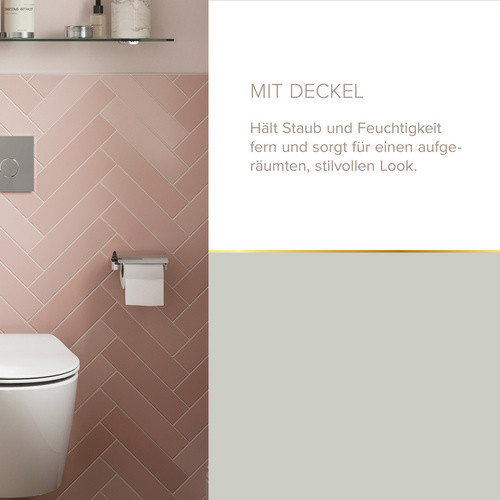 Toilettenpapierhalter AURA von LENZ in Chrom, silberfarben, Montage durch Kleben oder Bohren - Bild 1