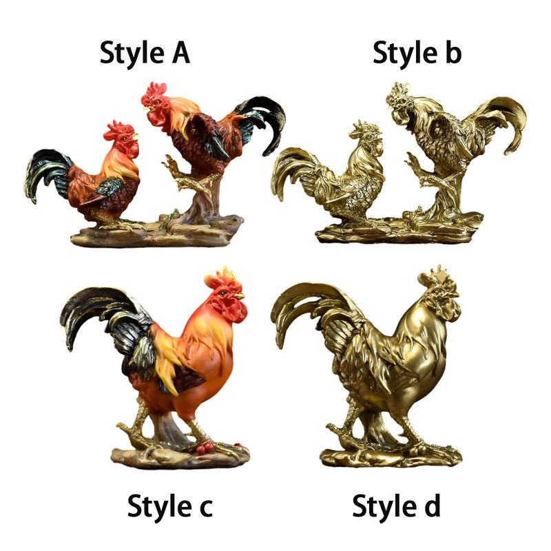 Dekorative Hahn Skulptur aus Harz von Homyl als Glücksbringer-Figur für Schreibtisch und Tischdekoration - Bild 2