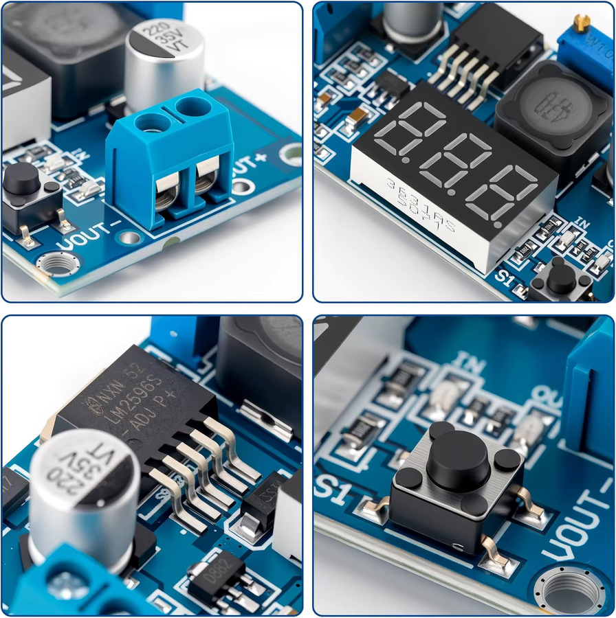 LM2596S DC-DC-Abwärtswandler Einstellbarer Spannungsregler Leistungsmodul Blau, 2 A - Bild 3