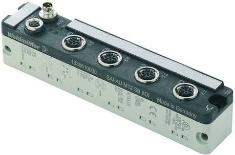 Weidmüller SAI-AU M12 SB 8DI 1938610000 Sensor/Aktorbox aktiv, M12-Verteiler mit Metallgewinde, grau - Bild 1