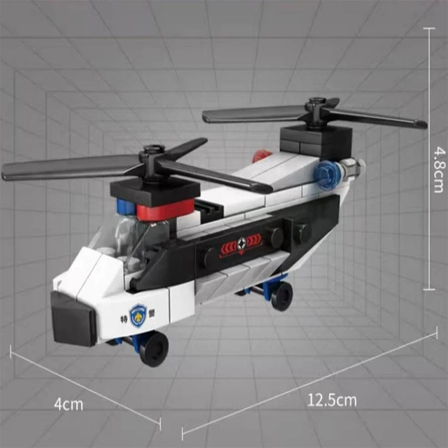 Yiran toy SWAT Stadtpolizei Doppelrotor-Hubschrauber Bausteine ab 6-12 Jahren - Bild 2