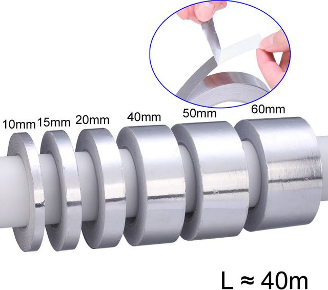 LDKGJJS Aluminiumfolienband in Silber, hitzebeständiges Folienklebeband, 40 m Länge - Bild 1
