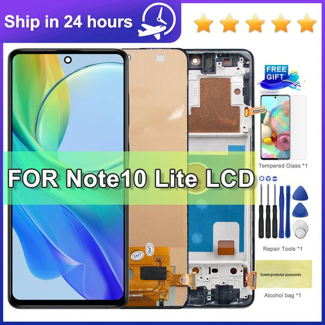 Samsung Note 10 Lite N770 LCD-Display mit Rahmen als Ersatzteil in Schwarz - Bild 1