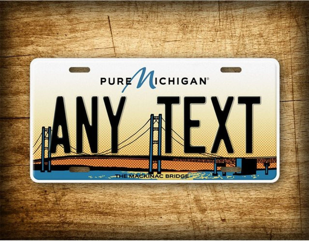 CIFBUY Michigan Mackinac Bridge Metallschild Landschaftsdekor in Weiß und Mehrfarbig, B: 38,1 cm, H: 38,1 cm (entspricht 15,24 x 15,24 Zoll) - Bild 1