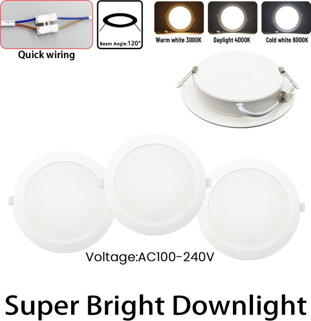 Gatetop 10er Set LED Deckenstrahler in Weiß mit drei Lichtfarben für Wohnzimmer und Badezimmer - Bild 1