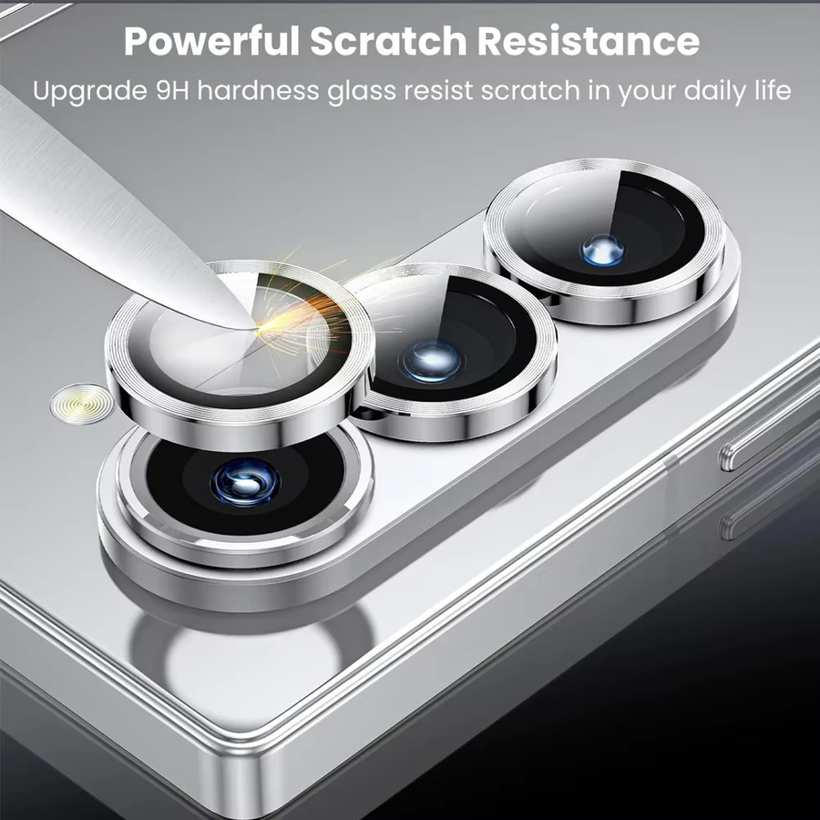 Samsung Ultra-HD Kameraschutzring aus gehärtetem Glas und Metall für Samsung Galaxy Z Flip Fold 7 6 5 4 3 in Silber und Multicolor - Bild 3