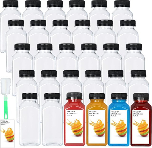 EliteHMX Transparente PET-Kunststoffflaschen mit auslaufsicheren Schraubverschlüssen, 236,59 ml, Lebensmittelqualität - Bild 1