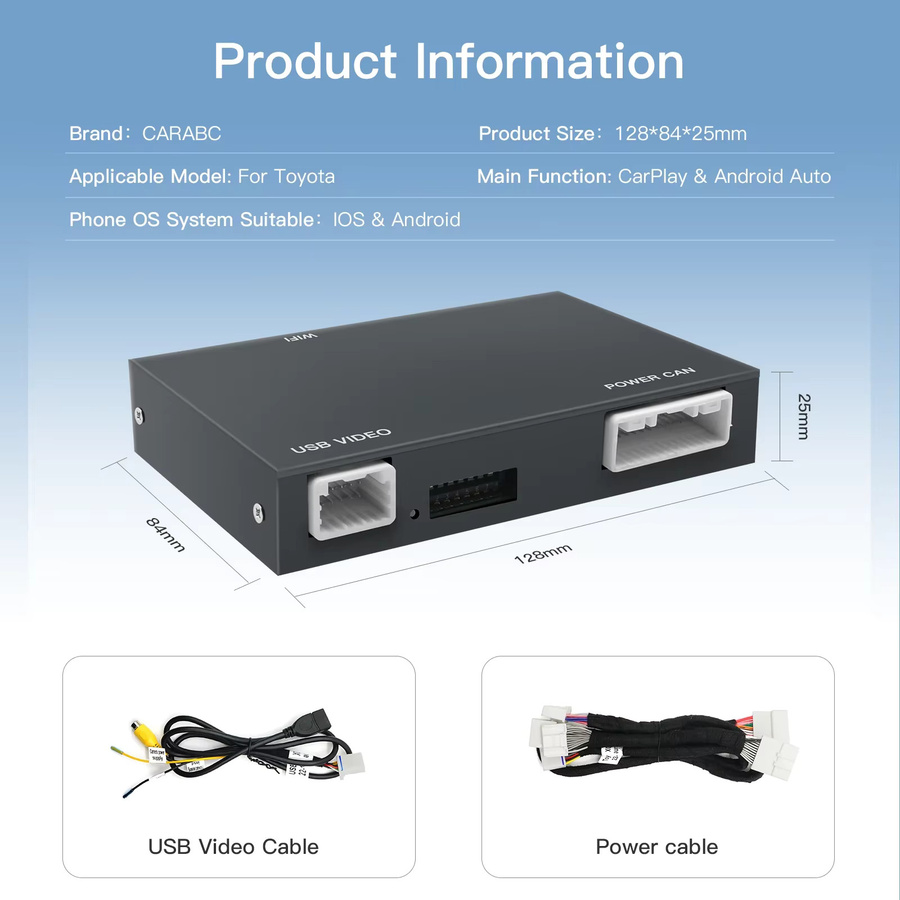 AUTOABC Drahtloser CarPlay und Android Auto Modul Decoder für Toyota Touch 2 Entune 2.0 in Schwarz und Grau - Bild 5