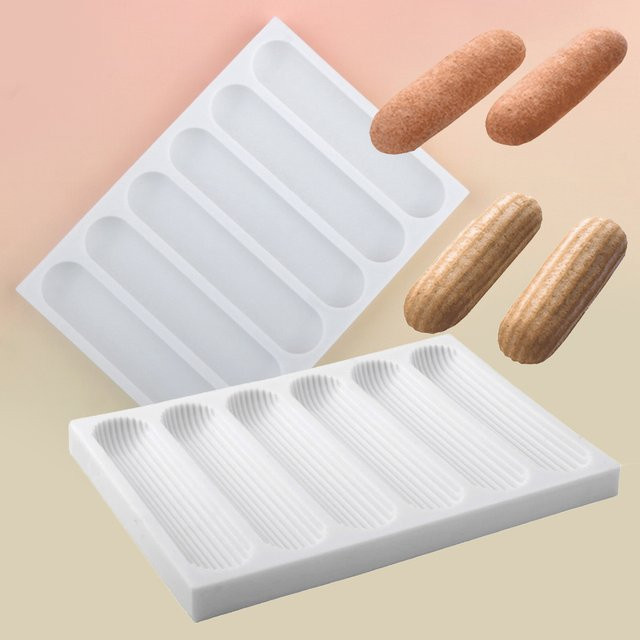 Silikon Backform für Puff Eclairs und Gebäck in Weiß - Bild 1