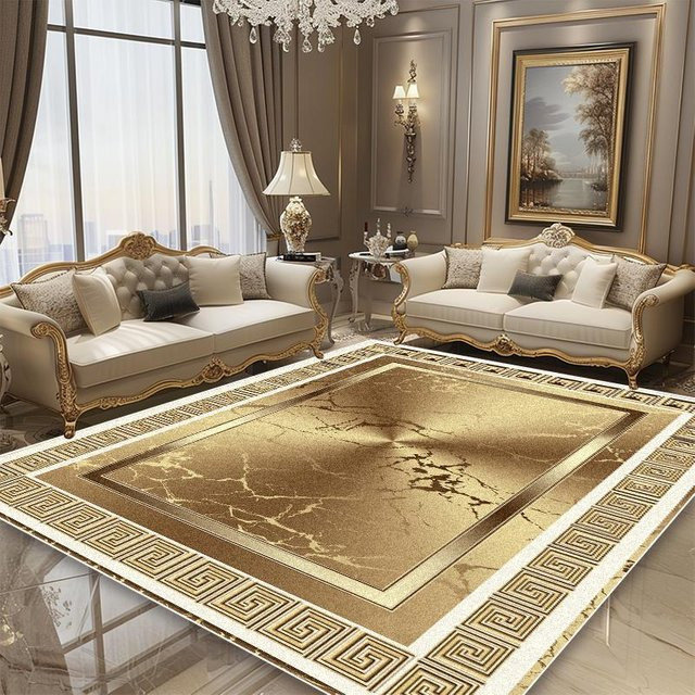 Karpetti Luxusteppich im europäischen Stil mit goldenem Rahmen, rutschfest und waschbar, B/T: 180 x 280 cm - Bild 1