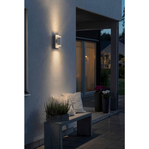 Konstsmide Wandleuchte Potenza in Weiss, dimmbar, IP54 Outdoor Gartenleuchte aus Aluminium - Bild 4